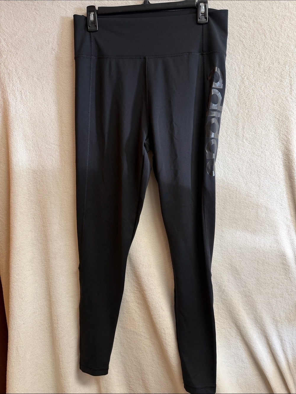 adidas Black High-Rise Performance Leggings with Side Logo